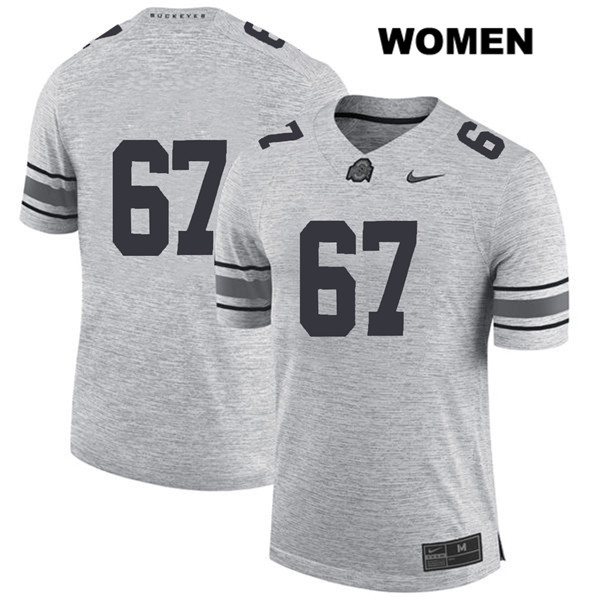 Ohio State Buckeyes Women's Robert Landers #67 Gray Authentic Nike No Name College NCAA Stitched Football Jersey KT19K17EA